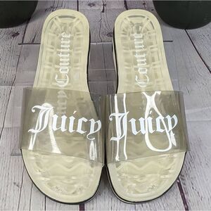 Juicy Couture In Love Clear Transparent Slides Sandals
